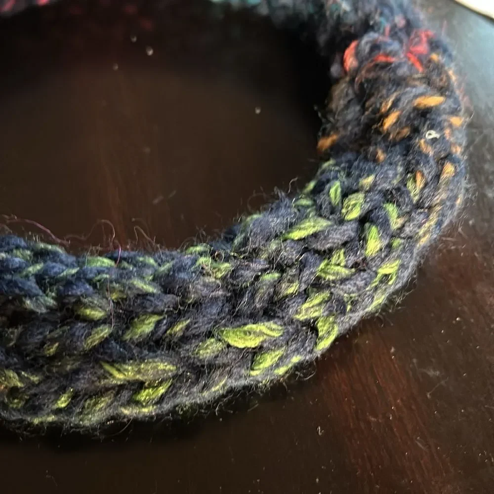 Hand Crafted stretch 100% wool headband turquoise green mocha pink navy Medium
